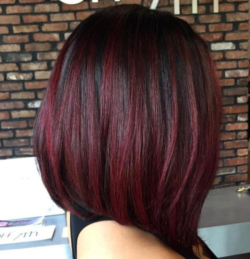 Black And Burgundy Bob