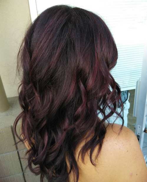 Black Hair With Maroon Highlights