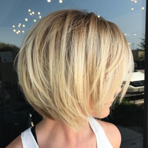 Blonde Layered Bob for Fine Hair