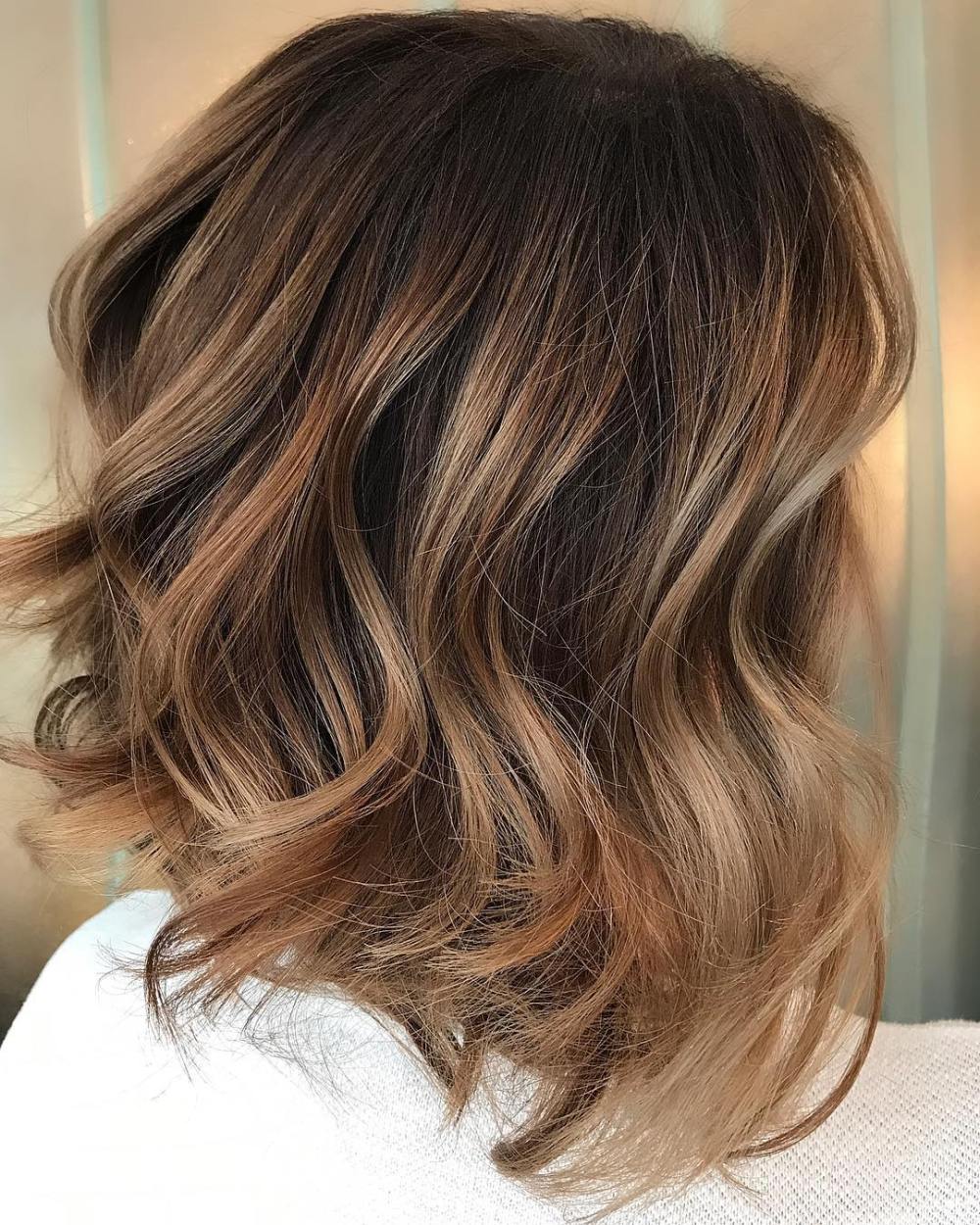 Caramel Highlights For Lob