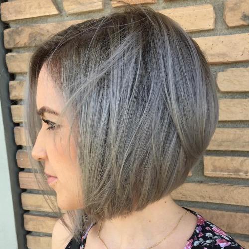 Gray Bob with Root Fade