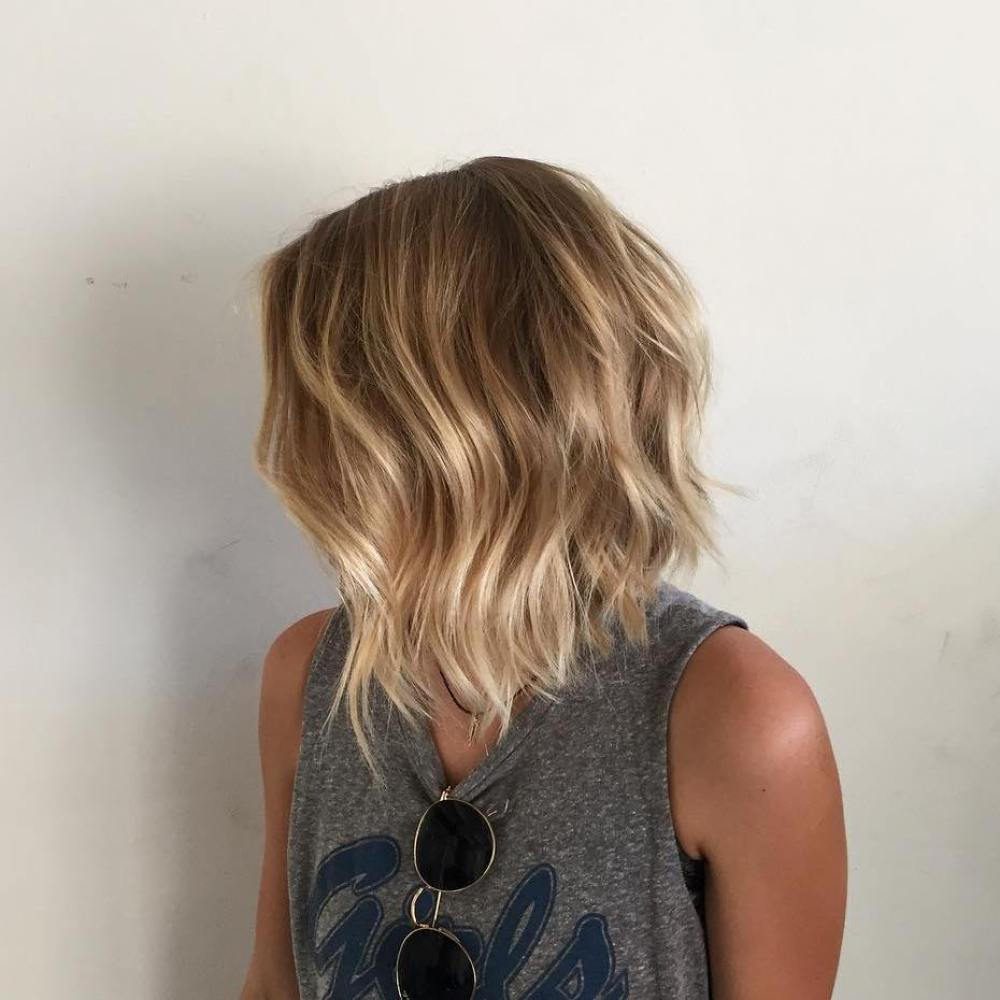 Honey Blonde Balayage Bob