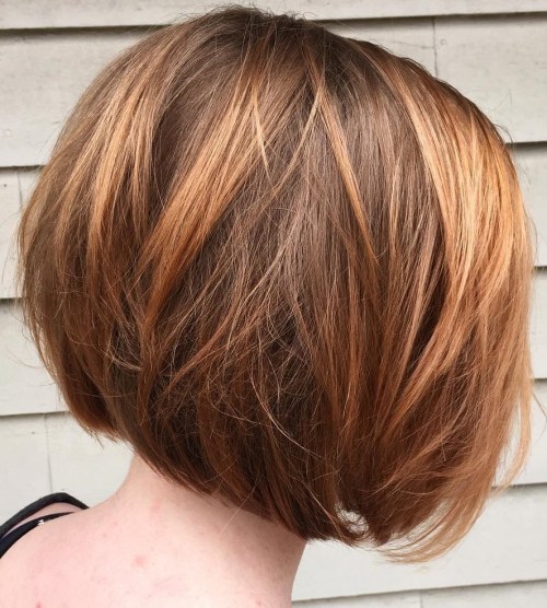 Inverted Caramel Brown Bob