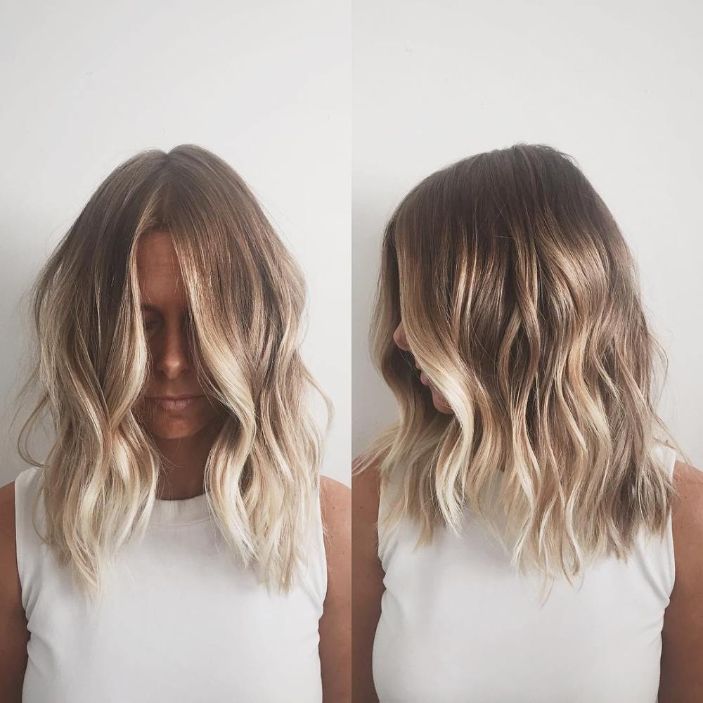 medium brown and blonde balayage