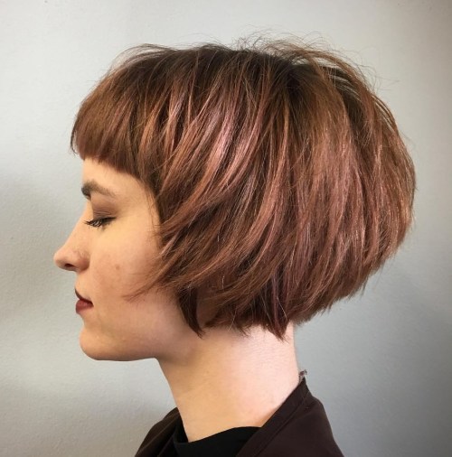 Short Layered Rosewood Bob