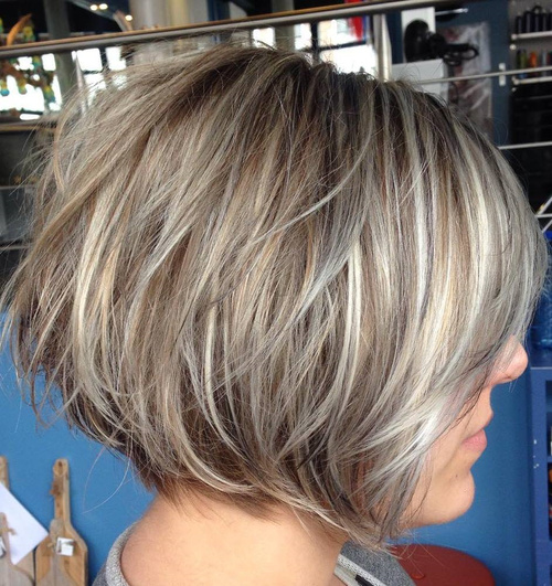 Tousled Blonde Balayage Bob