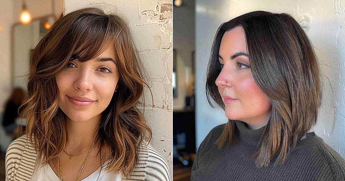 40 Flattering Medium Hairstyles for Round Faces in 2024