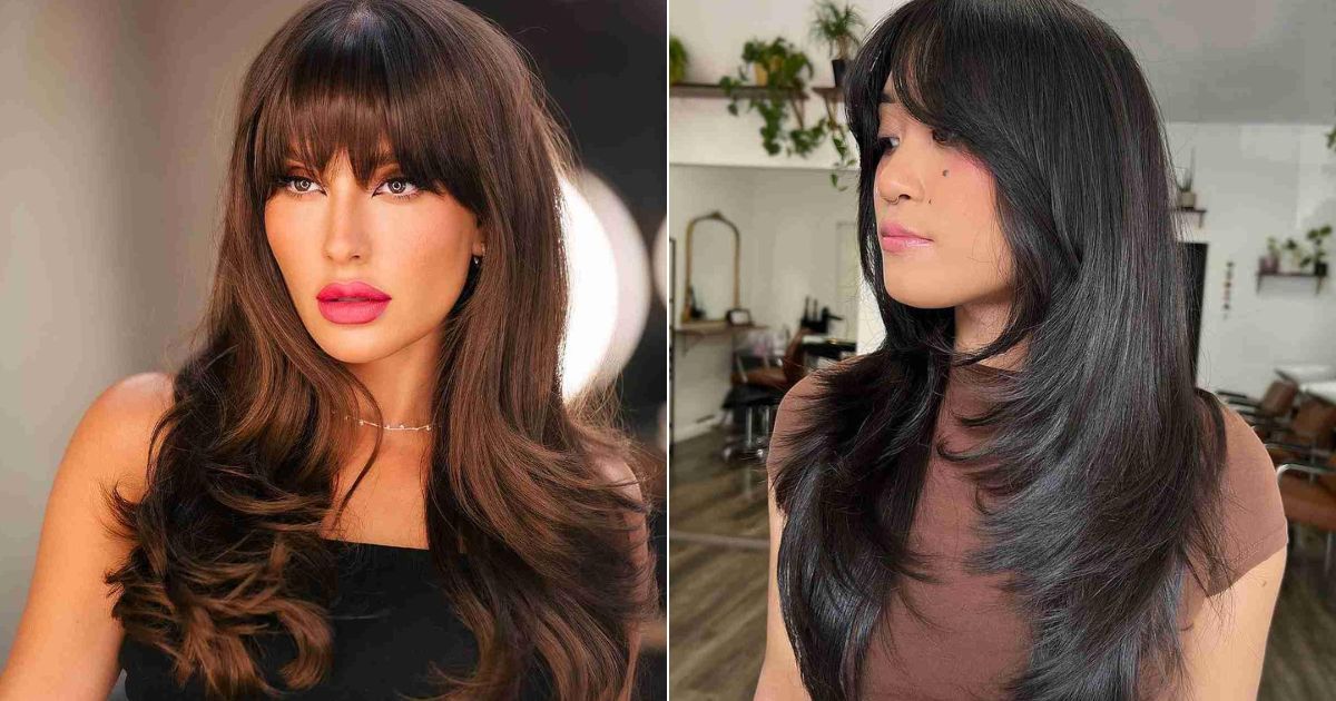 40 Trendy & Easy Long Layered Hair with Bangs for…