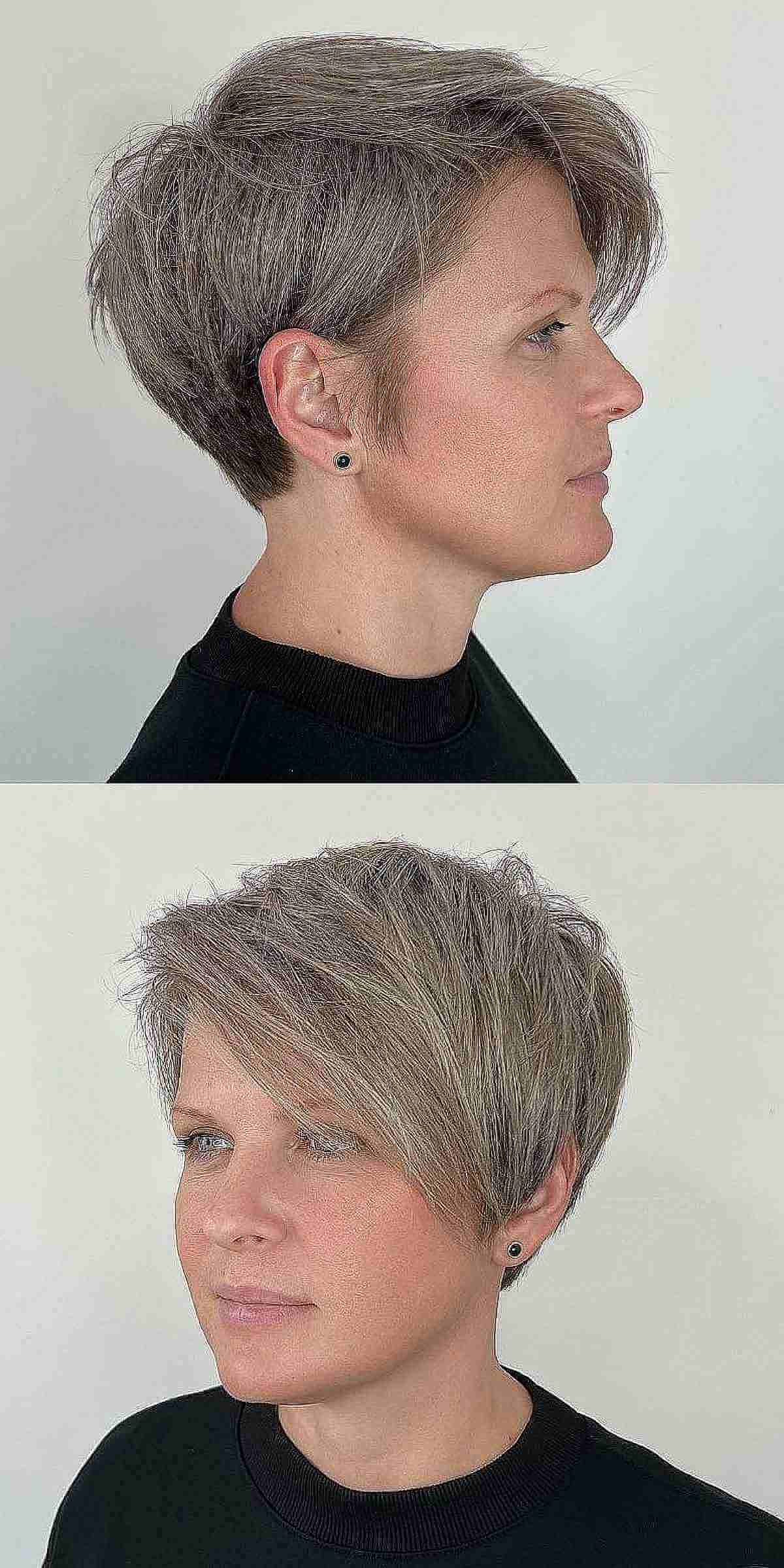 Ash Brown on Short Hair with an Undercut