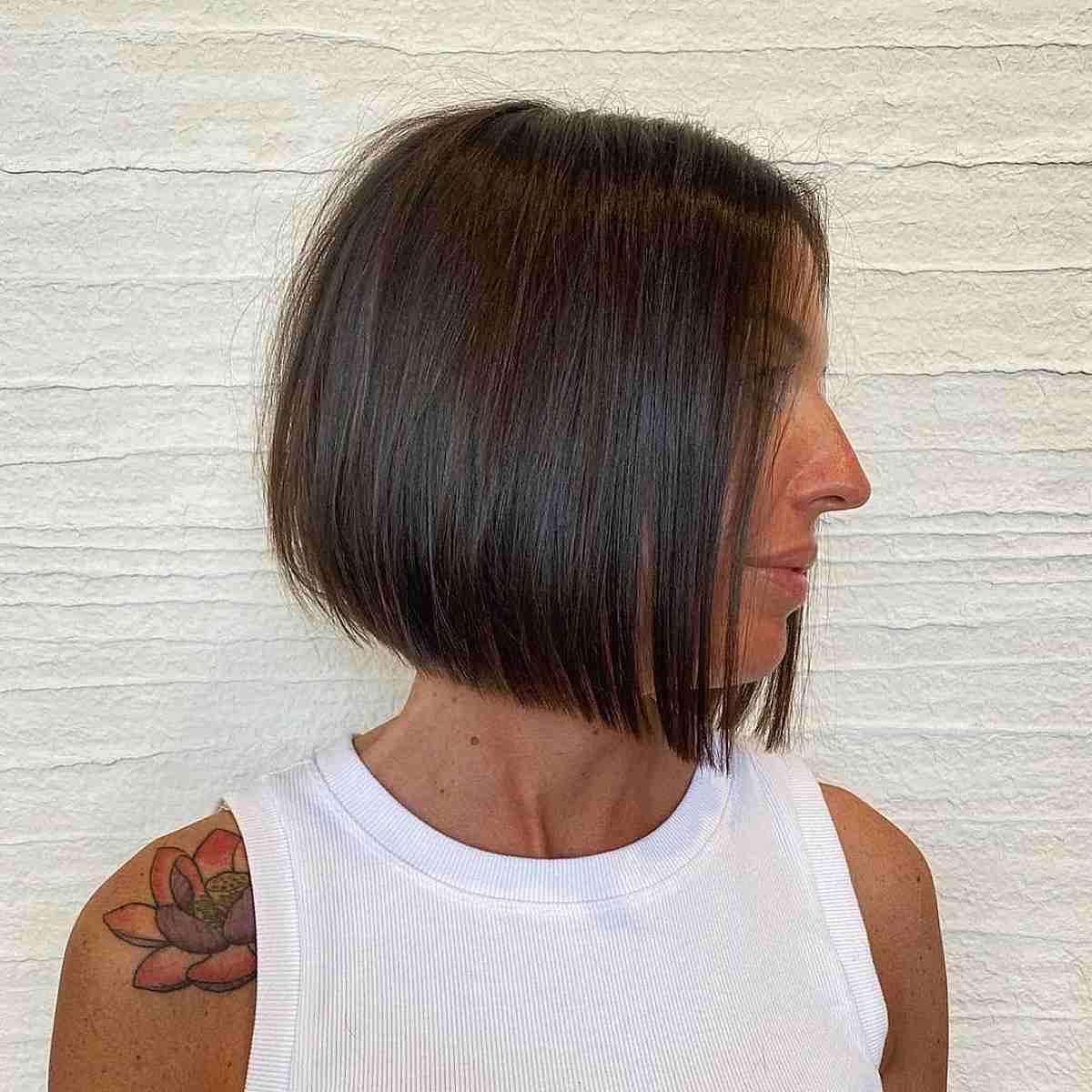 Beautiful Dark Brown Bob for Straight Hair