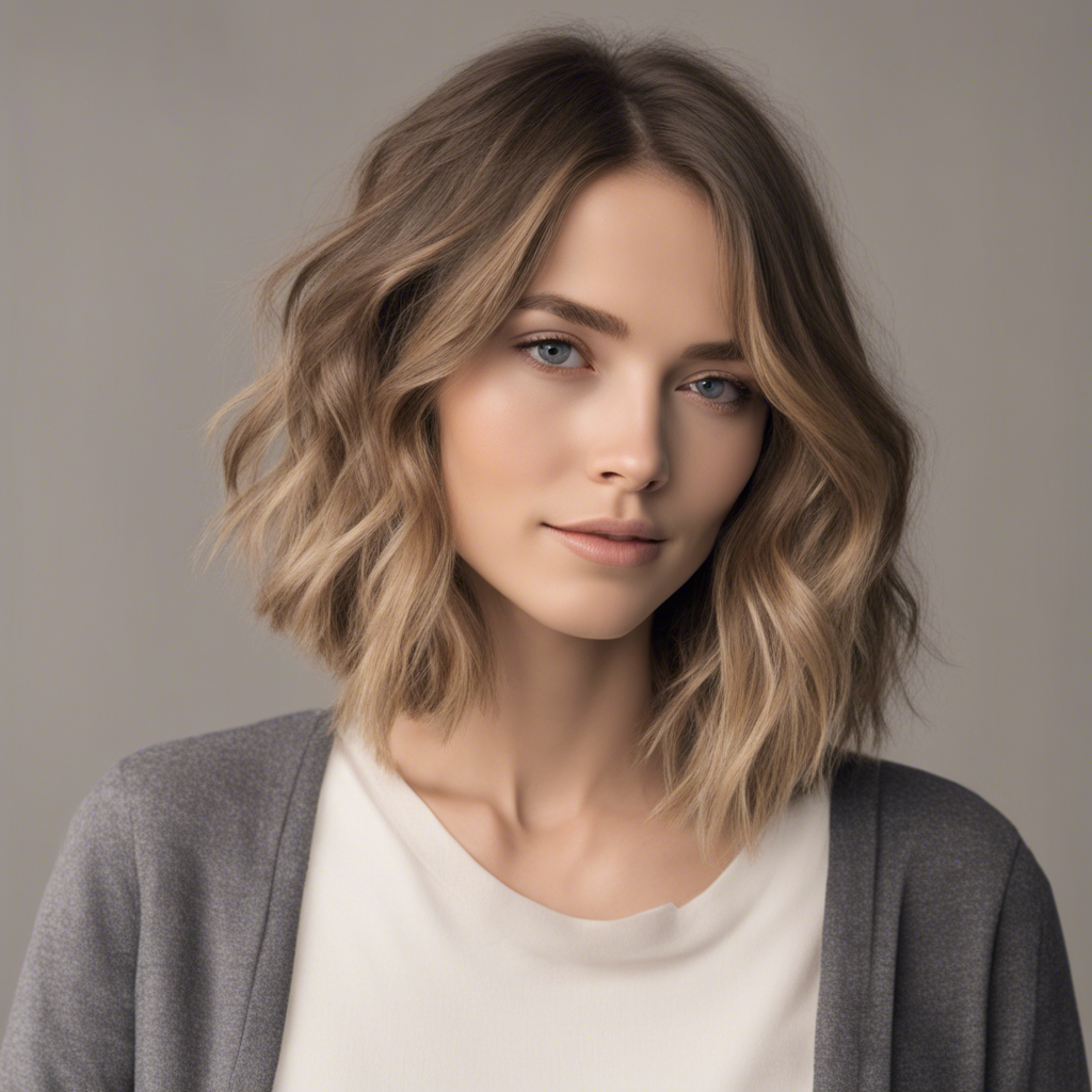 Layered lob on medium-length hair