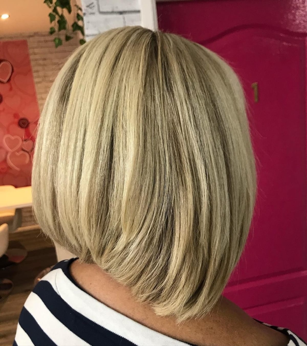 Longer stacked bob with graduation