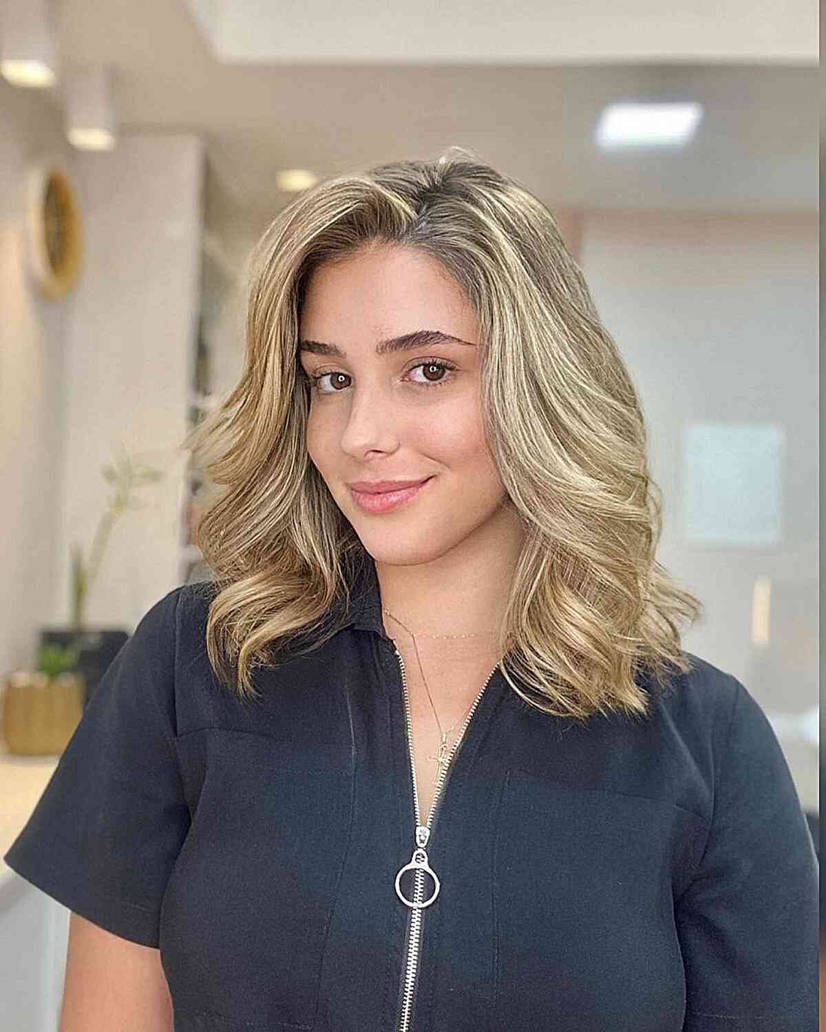 Medium-Length Vanilla Blonde Bob for Fine Hair