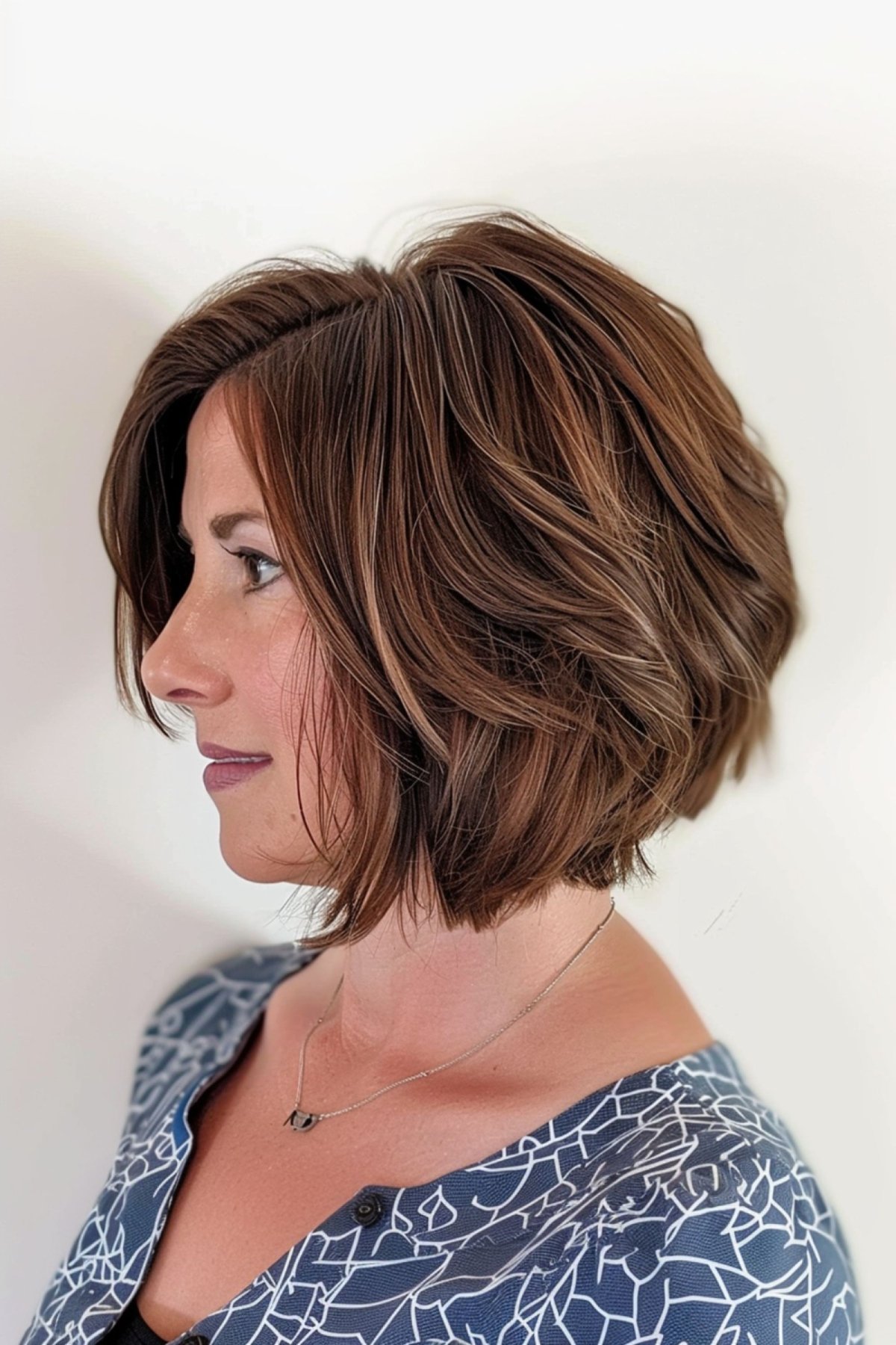 Mocha Brown Textured Cut for Thick Hair