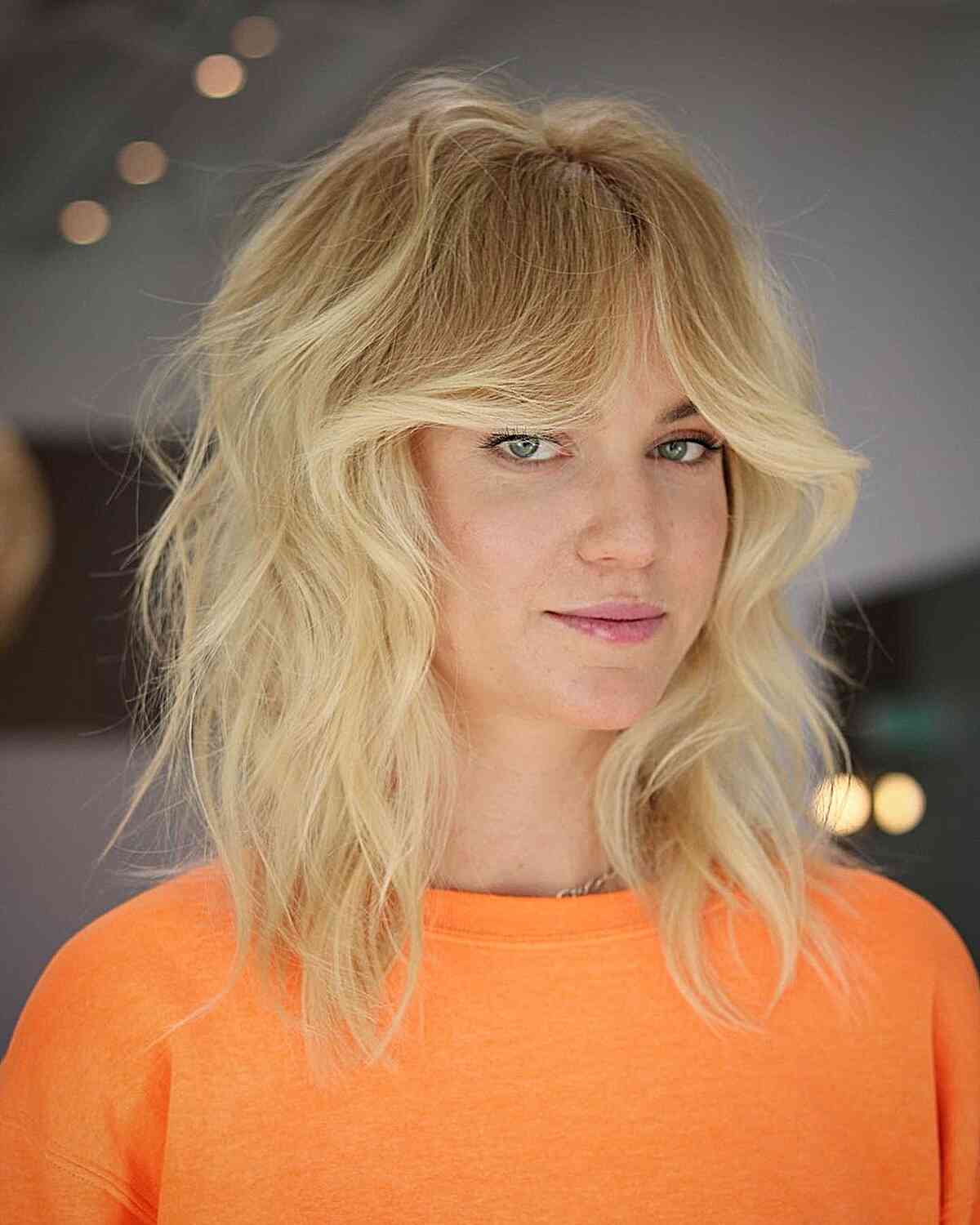 Modern Shag on Mid-Length Hair for Oval Faces