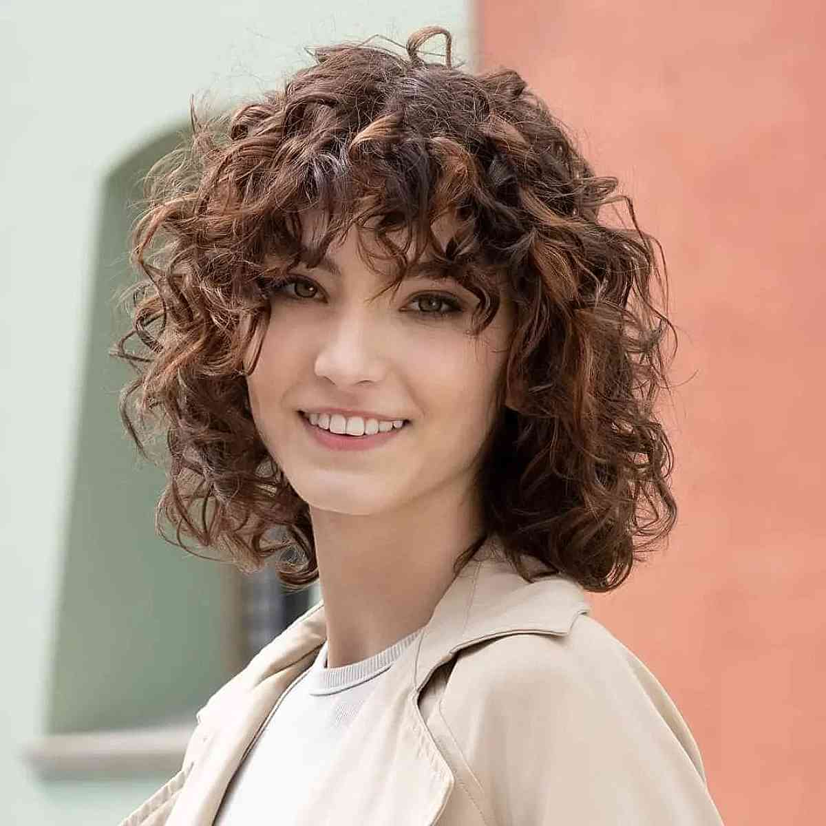 Naturally Curly Bangs Hairstyle