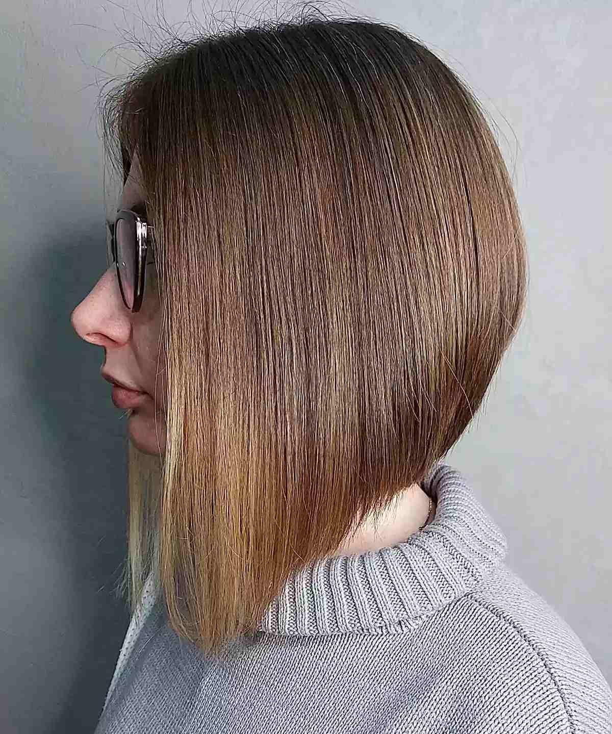 Sharp A-Line Angled Long Bob Cut