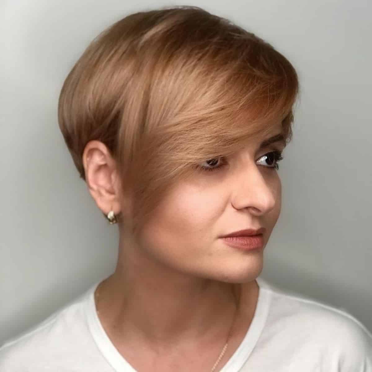 Stacked Pixie Bob with Long Bangs