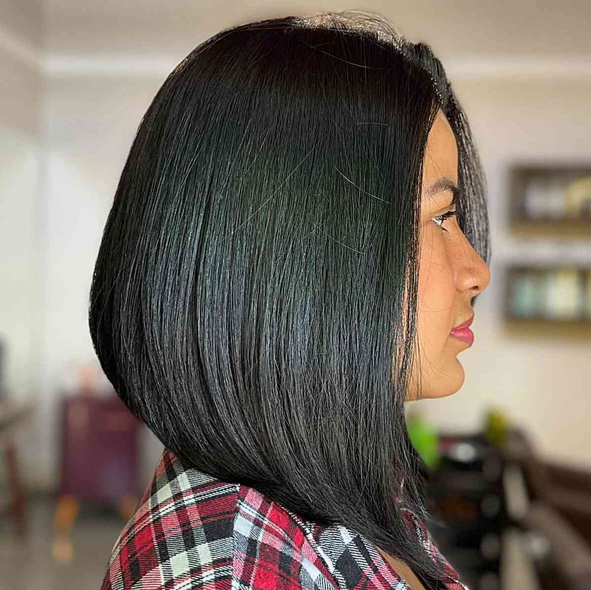 Straight A-Line Longer Angled Lob