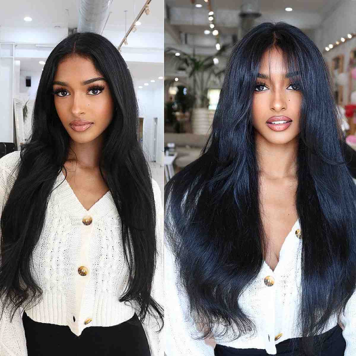 Stunning Long Thick Hair with Fringe