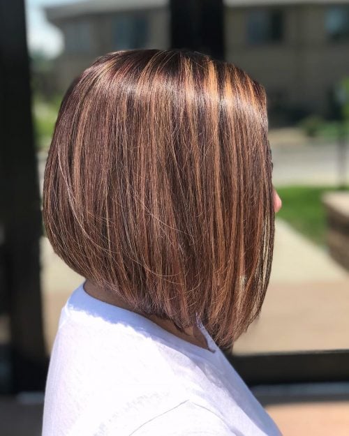 Trendy Medium Layered Angled Bob with an Undercut